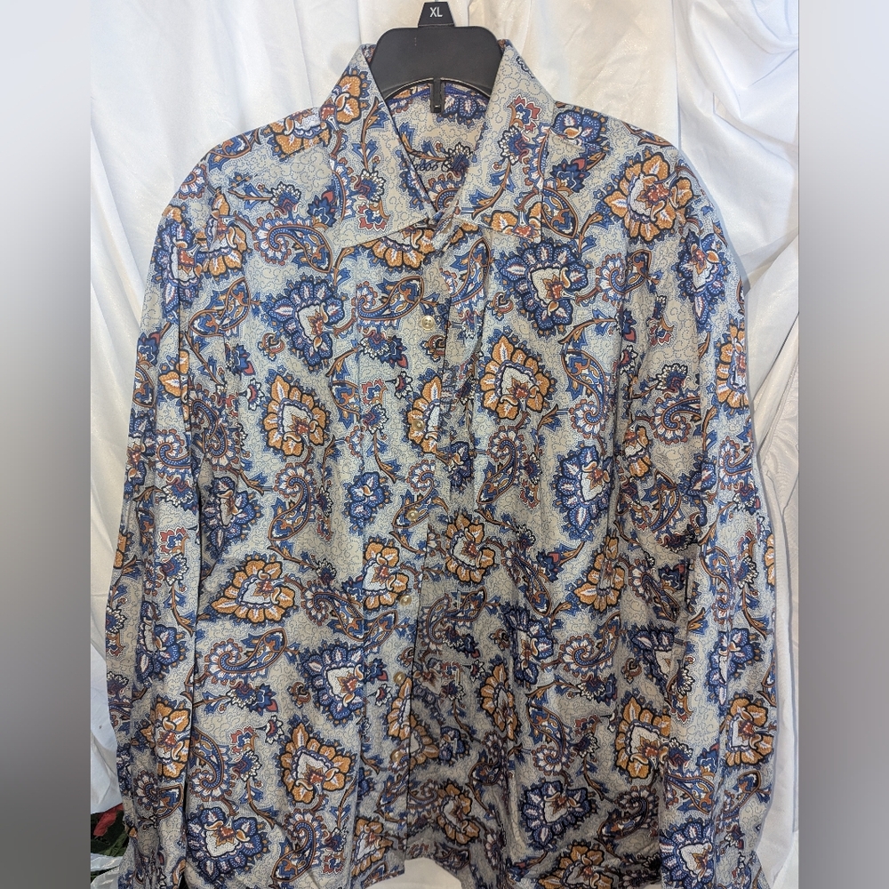 Men's Large Tasso Elba Button Down‎ Shirt